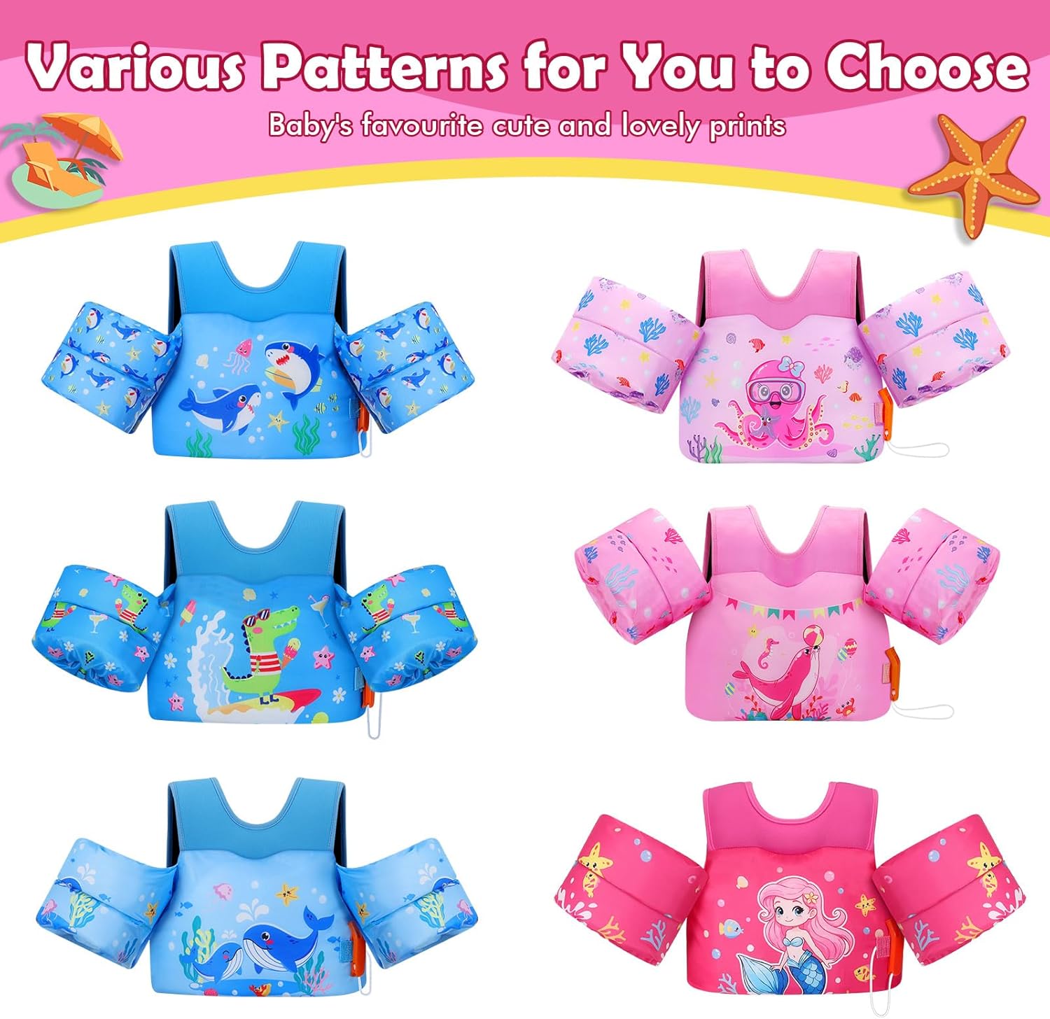 Thumbnail 5 de MoKo Toddler Swim Vest for Kids 13-30/20-50/22-66 lbs: Safe, Easy-Fit Water Wings