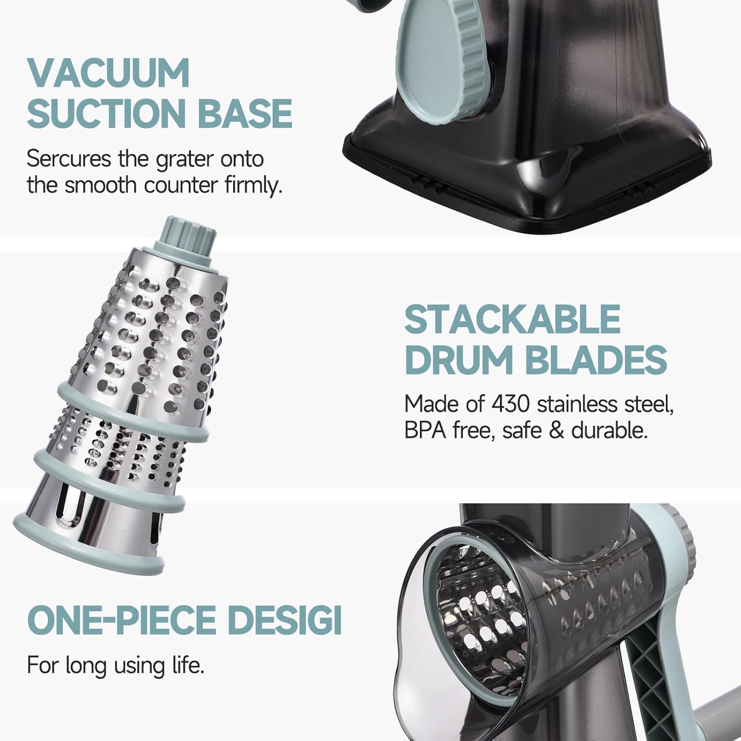 Thumbnail 5 de Ziweaye Rotary Cheese Grater with Handle