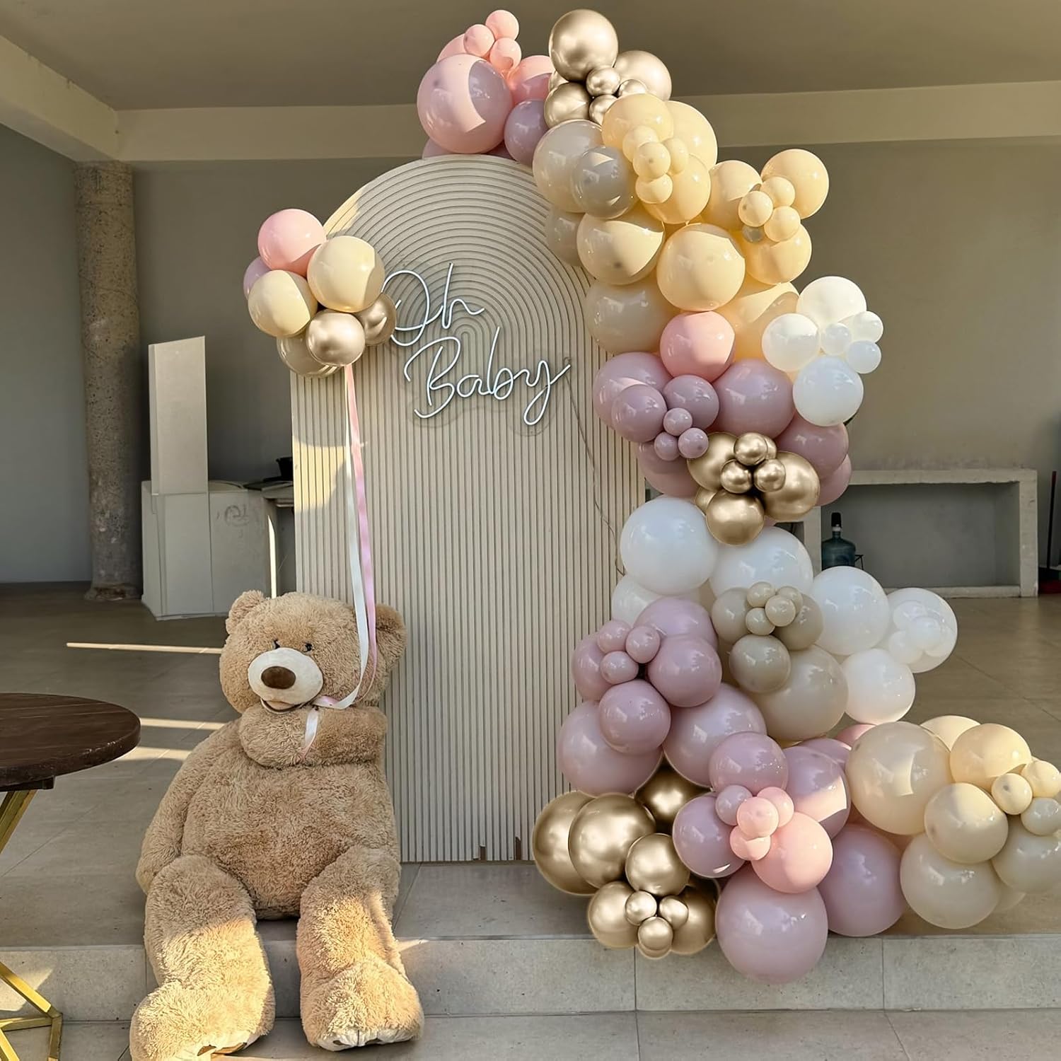 Thumbnail 2 de Dusty Pink Beige Balloons 60 Pcs Set – 12 Inch Pastel Champagne Gold Nude Cream Balloons for Weddings, Bridal Showers, and Baby Showers