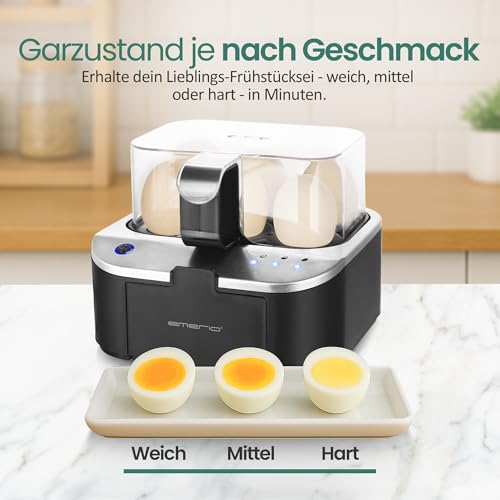 Thumbnail 6 de EMERIO sprechender Eierkocher EB-123177.1 – 6 Eier, 3 Garstufen, Sprachansage, BPA-frei