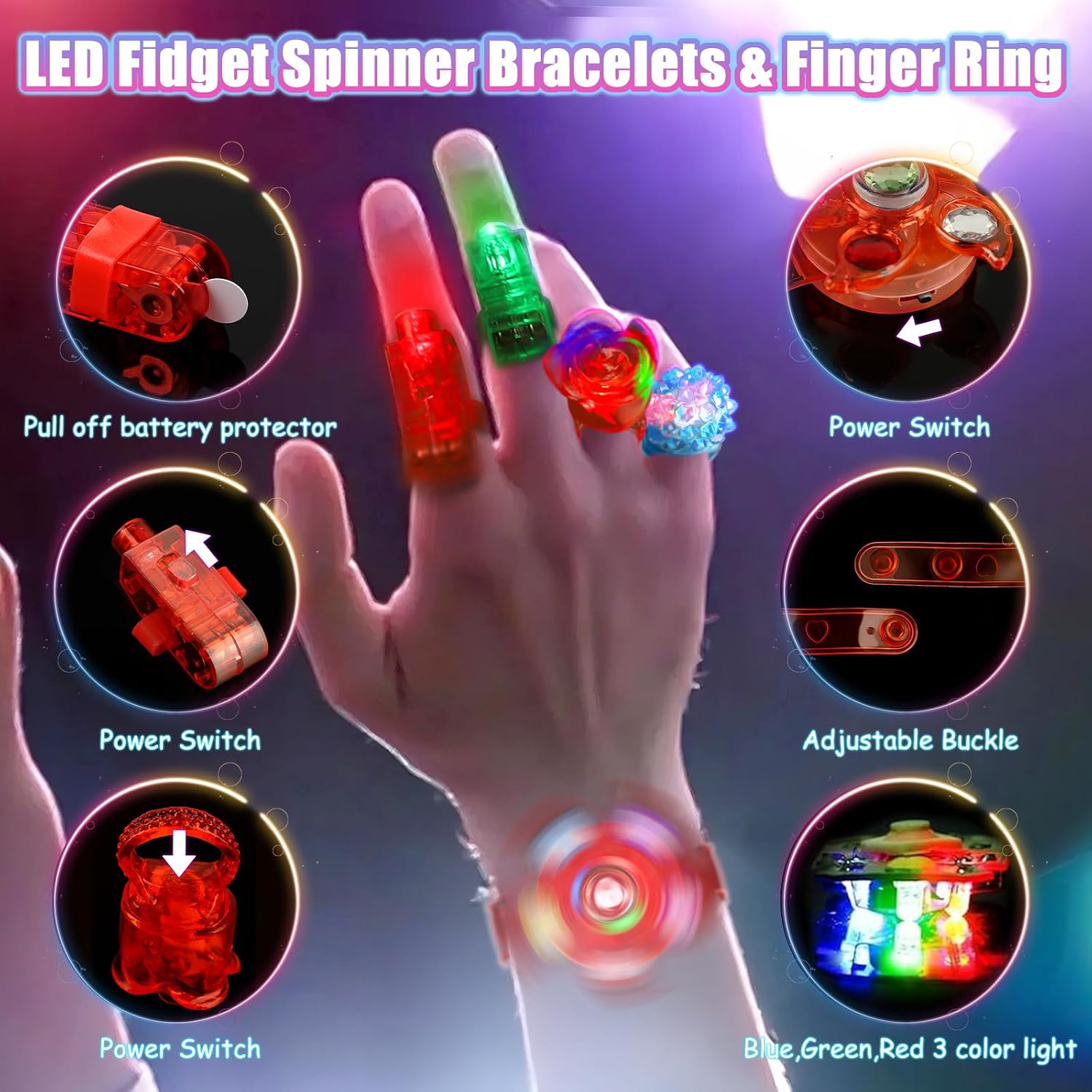 Detalle 1 de MIBOTE Glow Party Kit, 269 Pieces