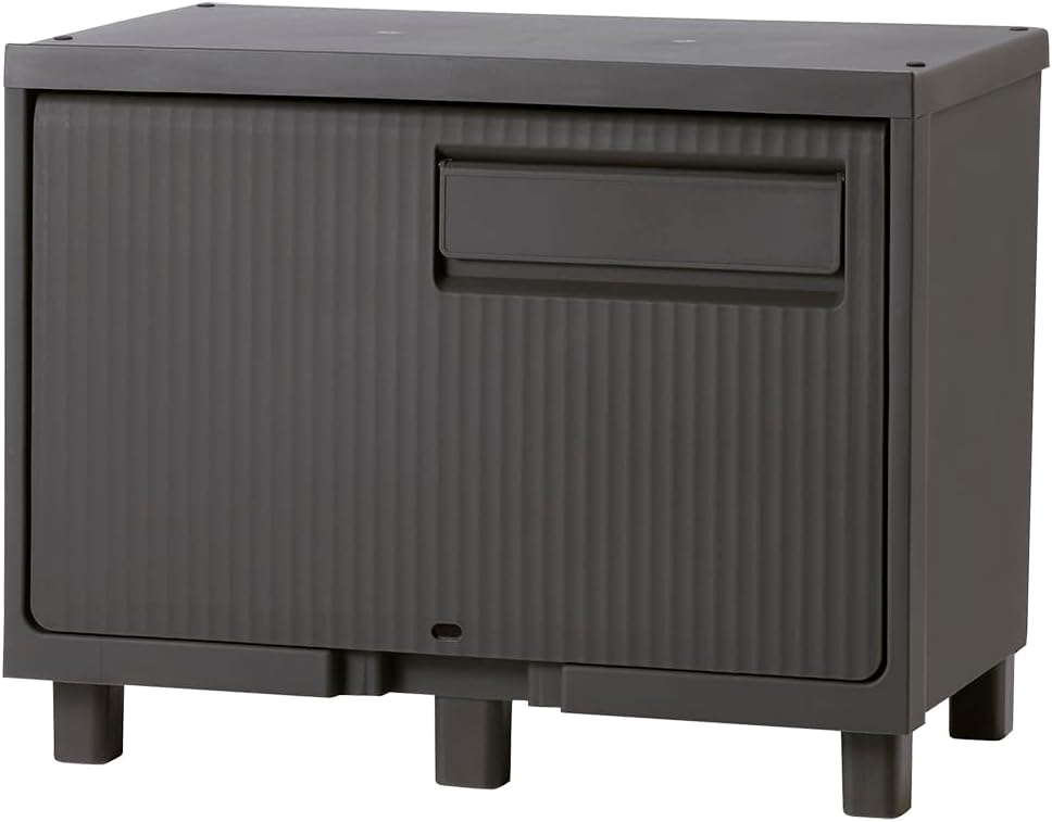 Detalle de 天馬 宅配ボックス 58L 屋外用・耐水仕様、3段積み重ね対応 ダークグレー 幅60×奥行37×高さ47cm