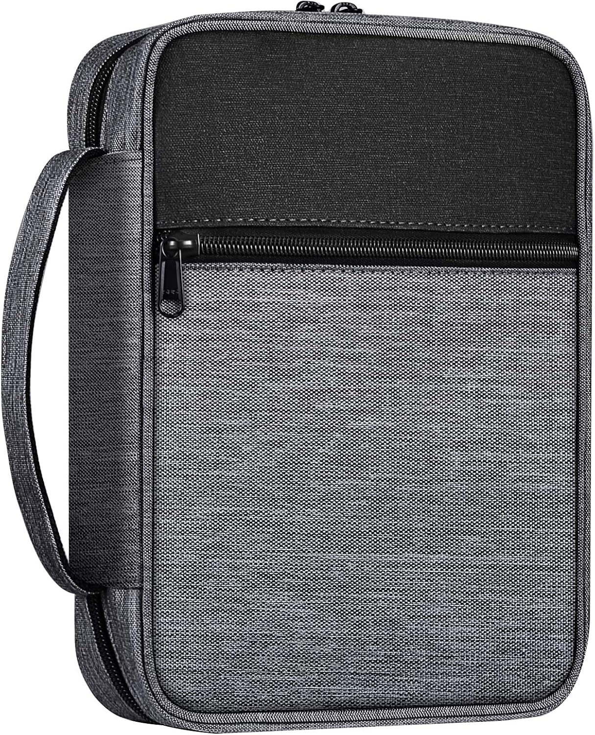 Detalle de FINPAC Étui de protection pour Bible taille standard avec poignée et poche zippée, gris/noir