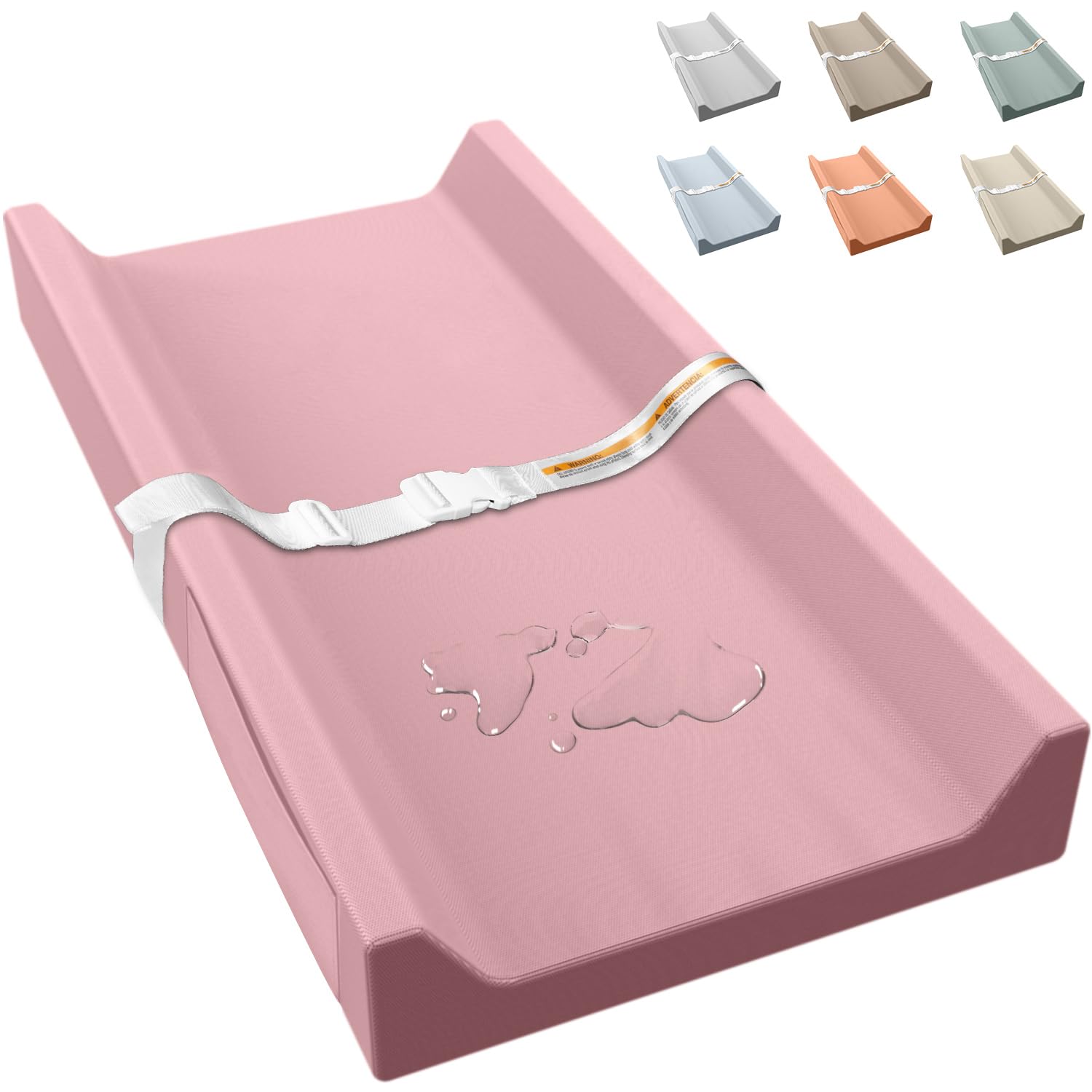 Detalle de JVEOO Vegan Leather Baby Changing Pad, Waterproof, Wipeable, 31.5" x 16