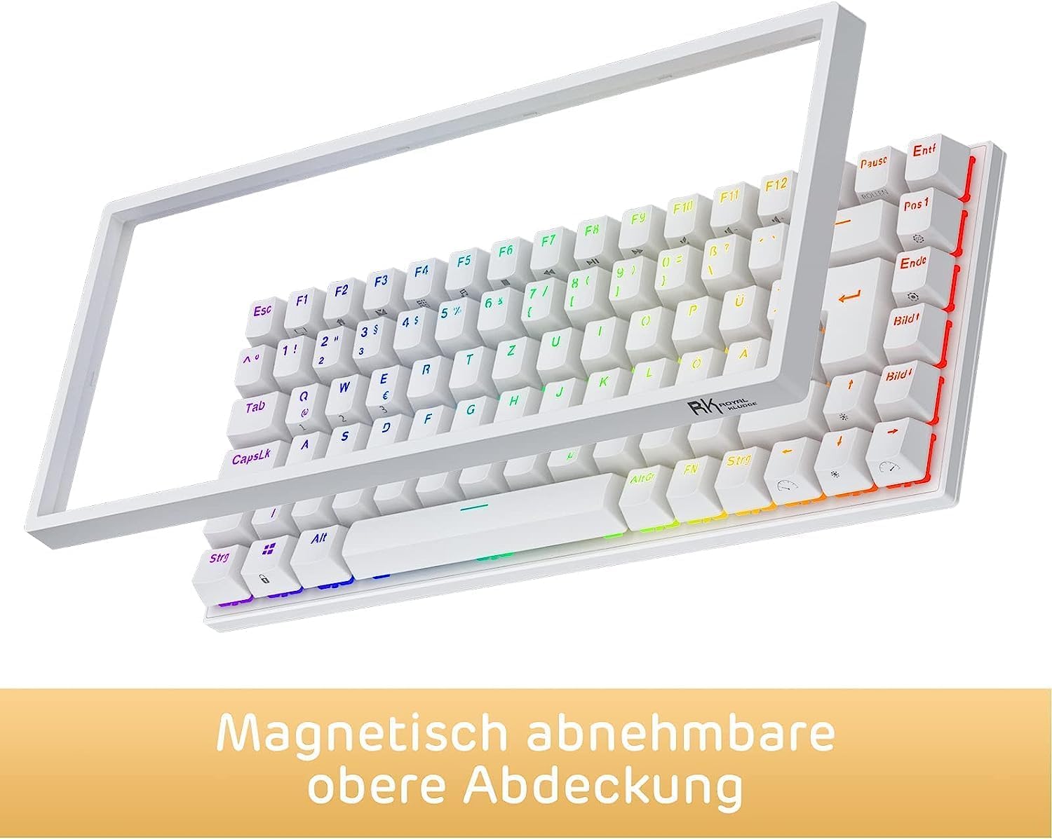 Thumbnail 5 de RK ROYAL KLUDGE RK84-DE 75% meccanica TKL Bluetooth 2,4 GHz RGB con switch marroni (RK84-DE)