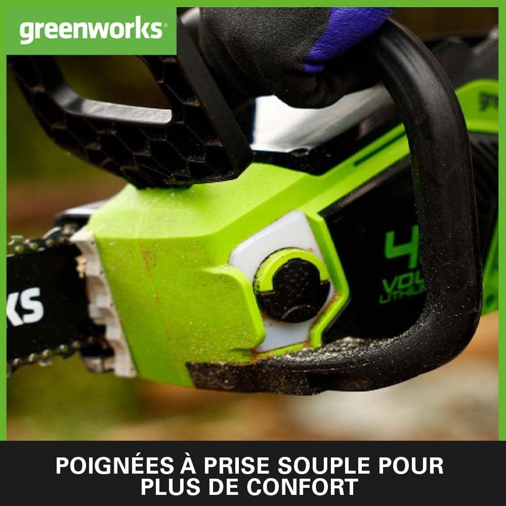 Detalle 2 de Greenworks GD40CS15K2X Tronçonneuse 35 cm, 40V 🎋