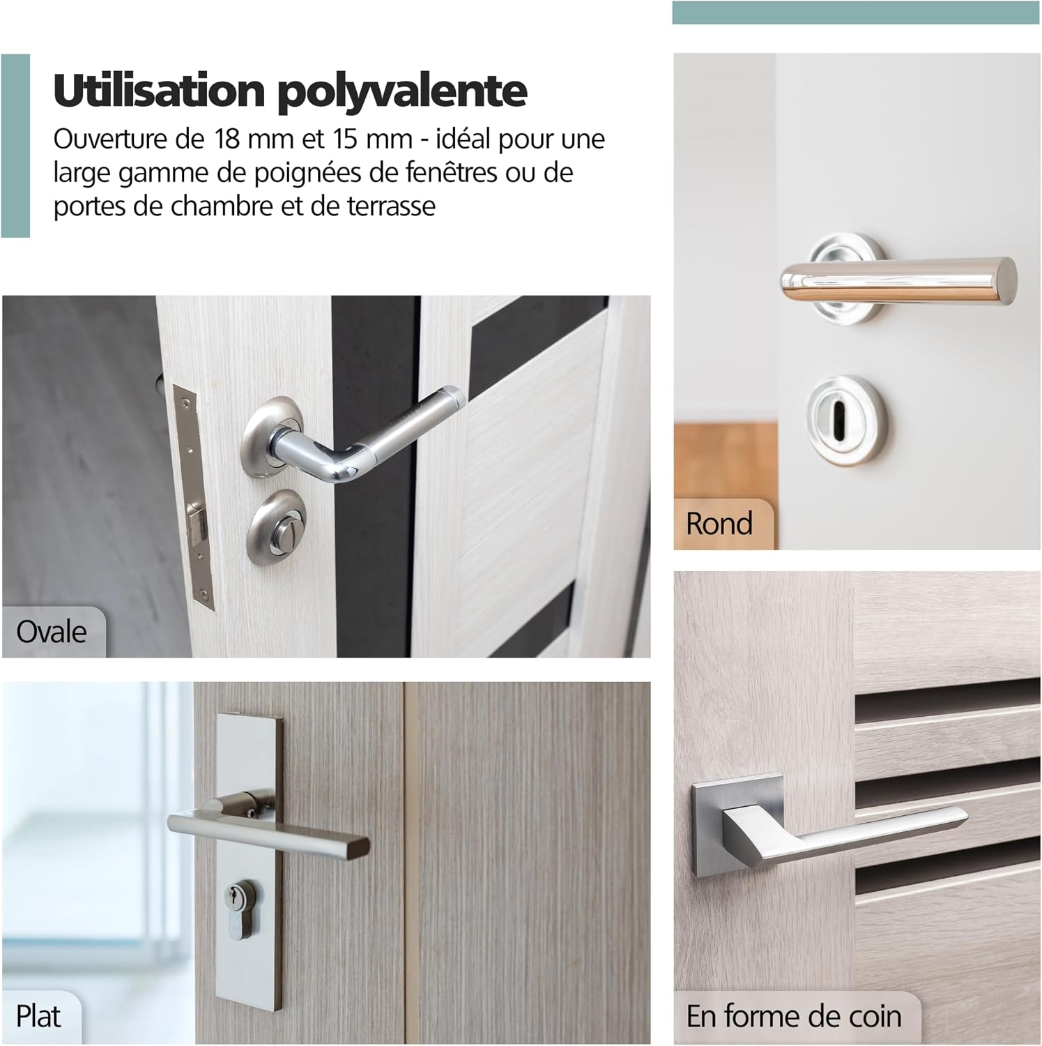 Detalle de virea lot de 6 butées de poignée de porte transparentes pour protéger murs et meubles