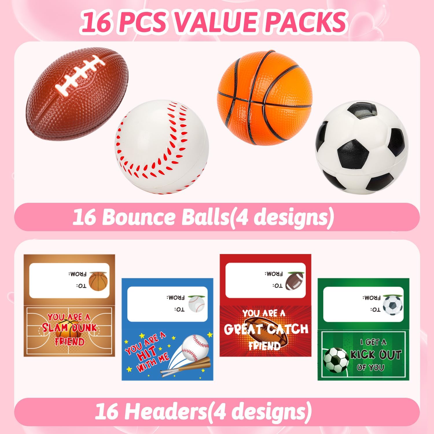 Detalle 2 de 16 PCS Sports Stress Balls Pack 16