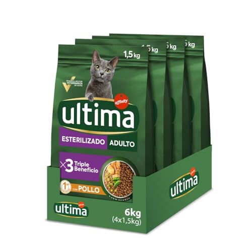 Detalle de Ultima Esterilizado Adult Pollo, pienso para gatos adultos esterilizados, 6 kg