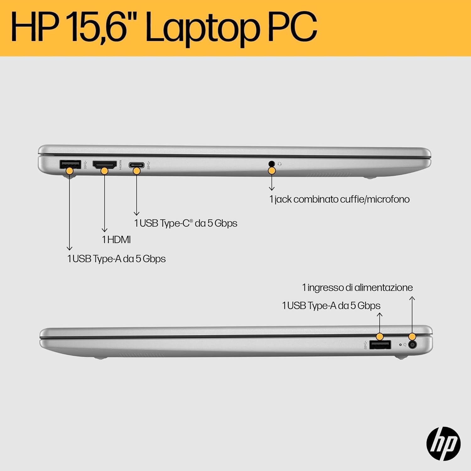Thumbnail 3 de HP Laptop 15-fc0020sl: portatile 15,6" FHD con Ryzen 3, 8GB RAM e SSD da 256GB