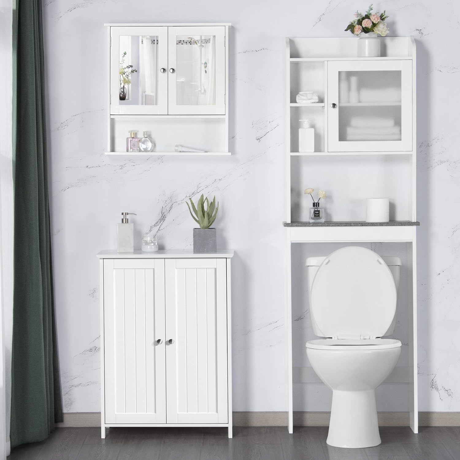 Detalle 2 de Yaheetech Mobiletto da terra 60x30x80,5 cm Bianco