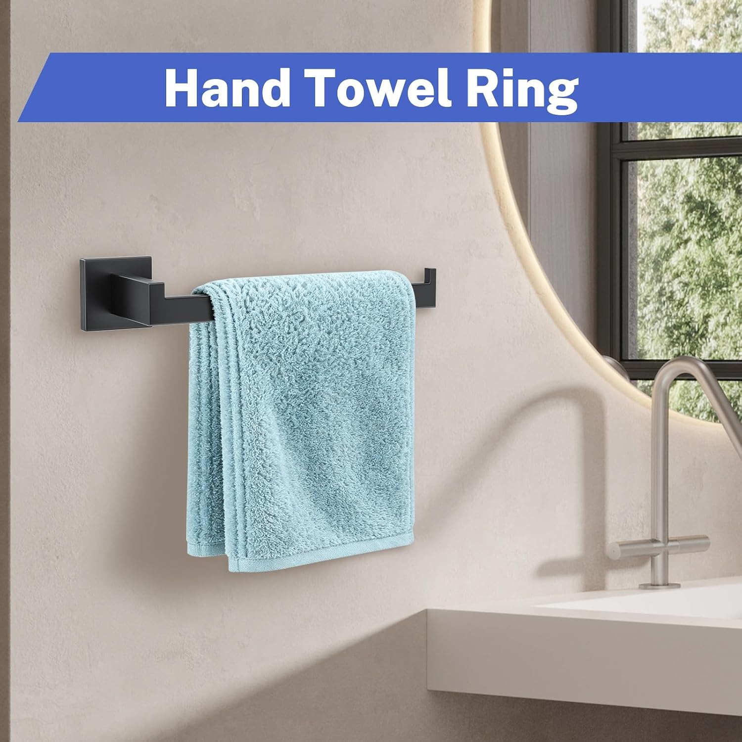 Thumbnail 2 de KORASTE K3 Matte Black Bathroom Hardware Set, 304 Stainless Steel, 5 Pieces