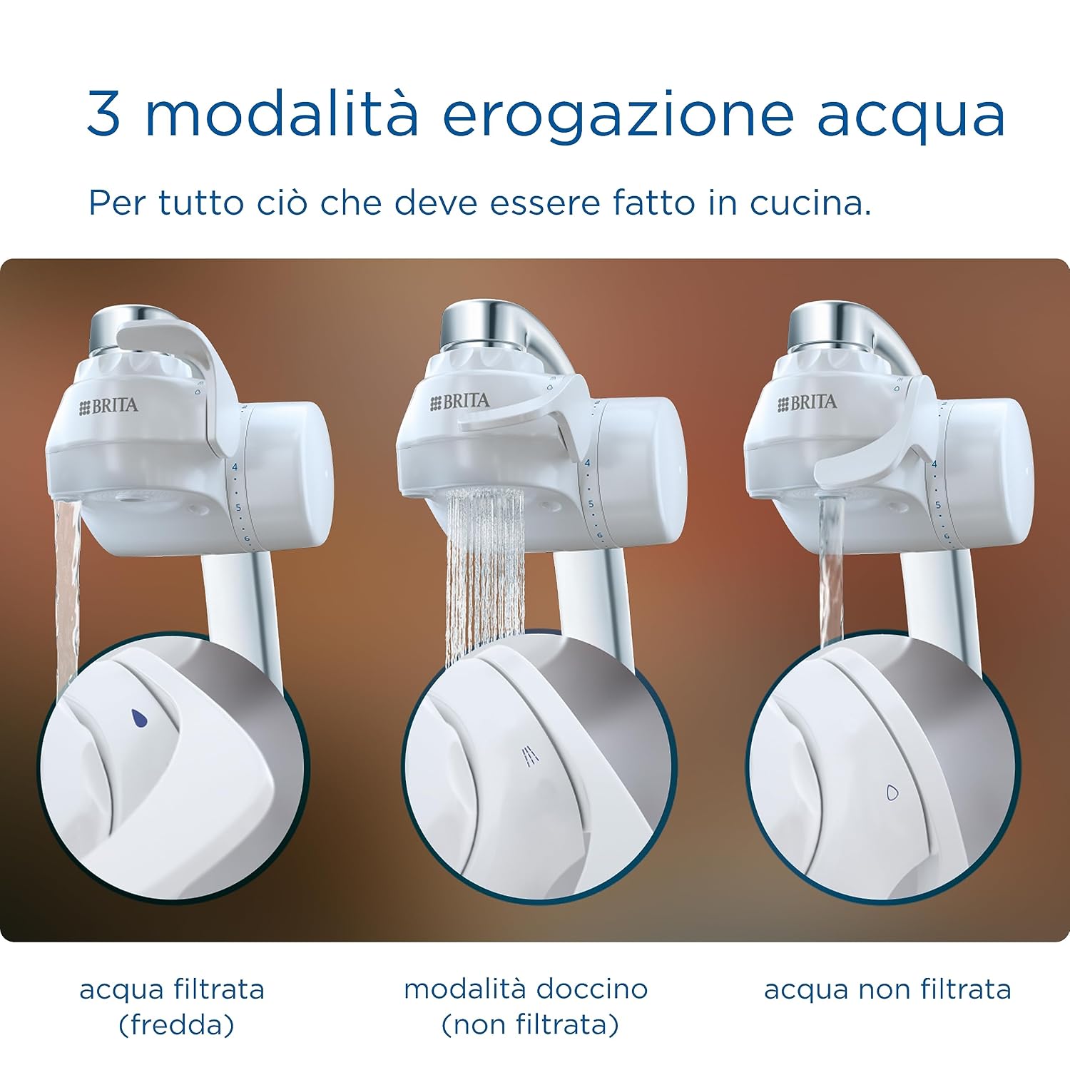 Detalle 2 de BRITA ON TAP V: filtro rubinetto in 4 stadi con indicatore manuale, compatibile Ø22/24 mm