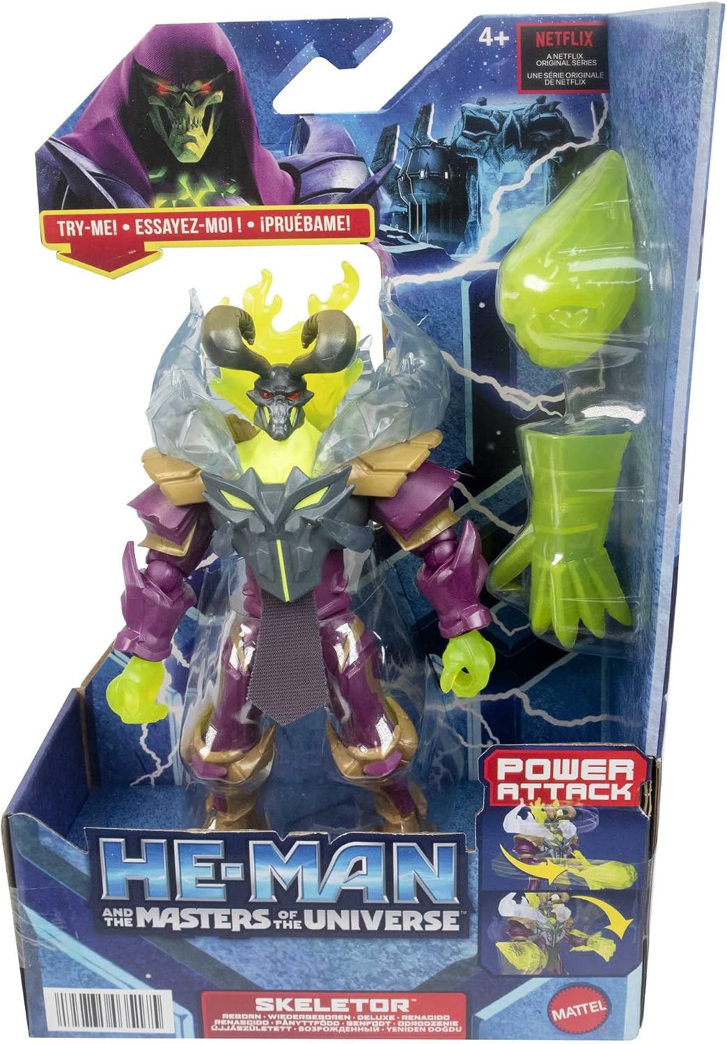 Thumbnail 5 de Masters of the Universe HDY38 Actionfigur He-Man & Skeletor Reborn mit Power-Attack-Bewegung (ca. 14 cm) – Spielzeug für Kinder ab 4 Jahren