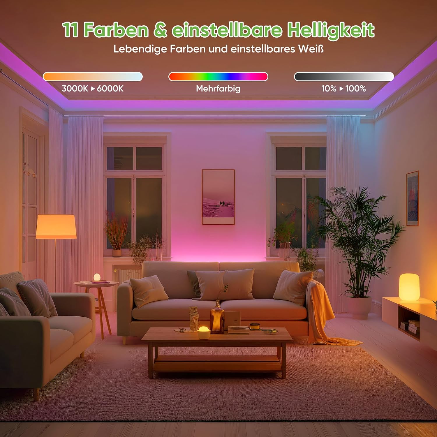 Detalle de Kimjo RGB LED-Lampe E27 (4er Set) mit Fernbedienung, Akku, Timer und 7W dimmbar