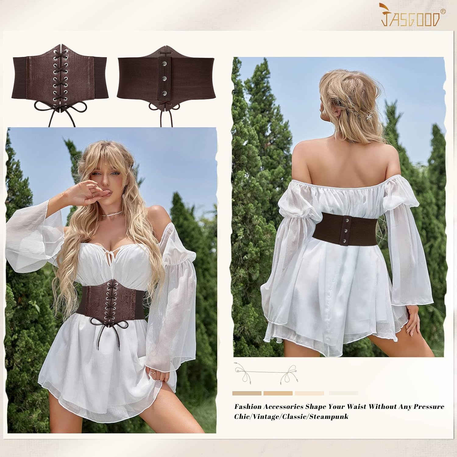 Detalle 2 de JASGOOD Corset Belt Faux Leather
