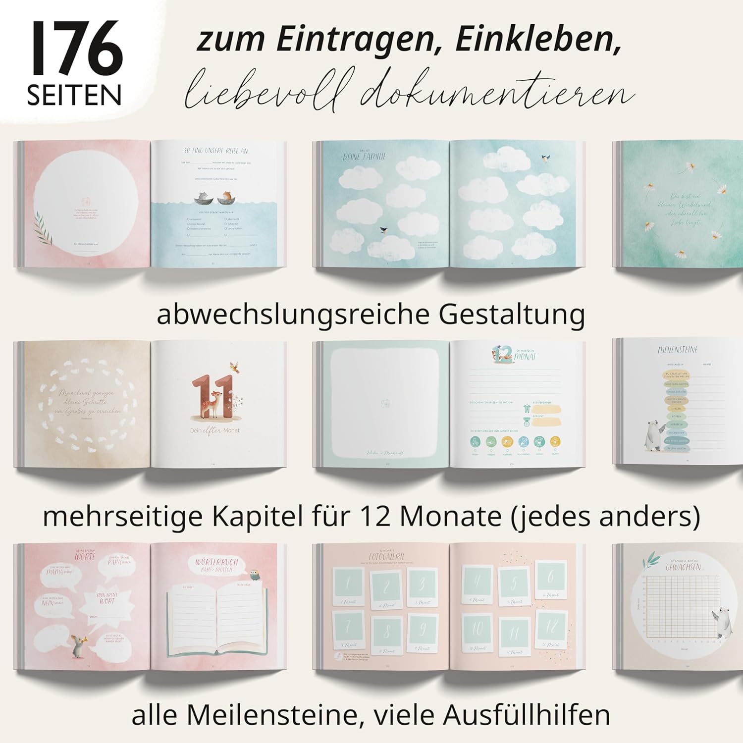 Thumbnail 6 de Mein erstes Jahr Babyalbum 176 Seiten 📘