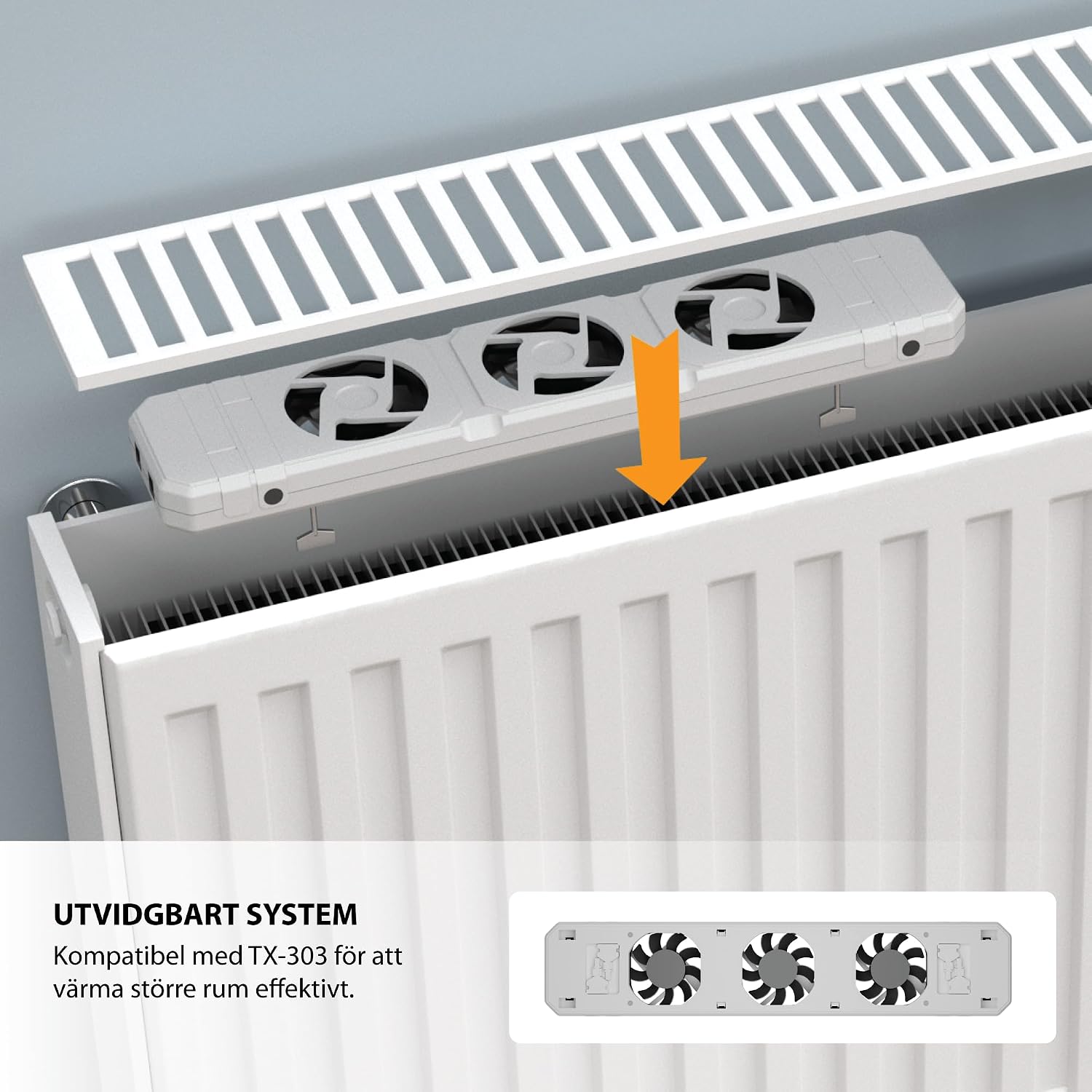 Thumbnail 6 de Technaxx TX-302 radiatorfläkt för 50–70 cm radiatorer, automatisk styrning