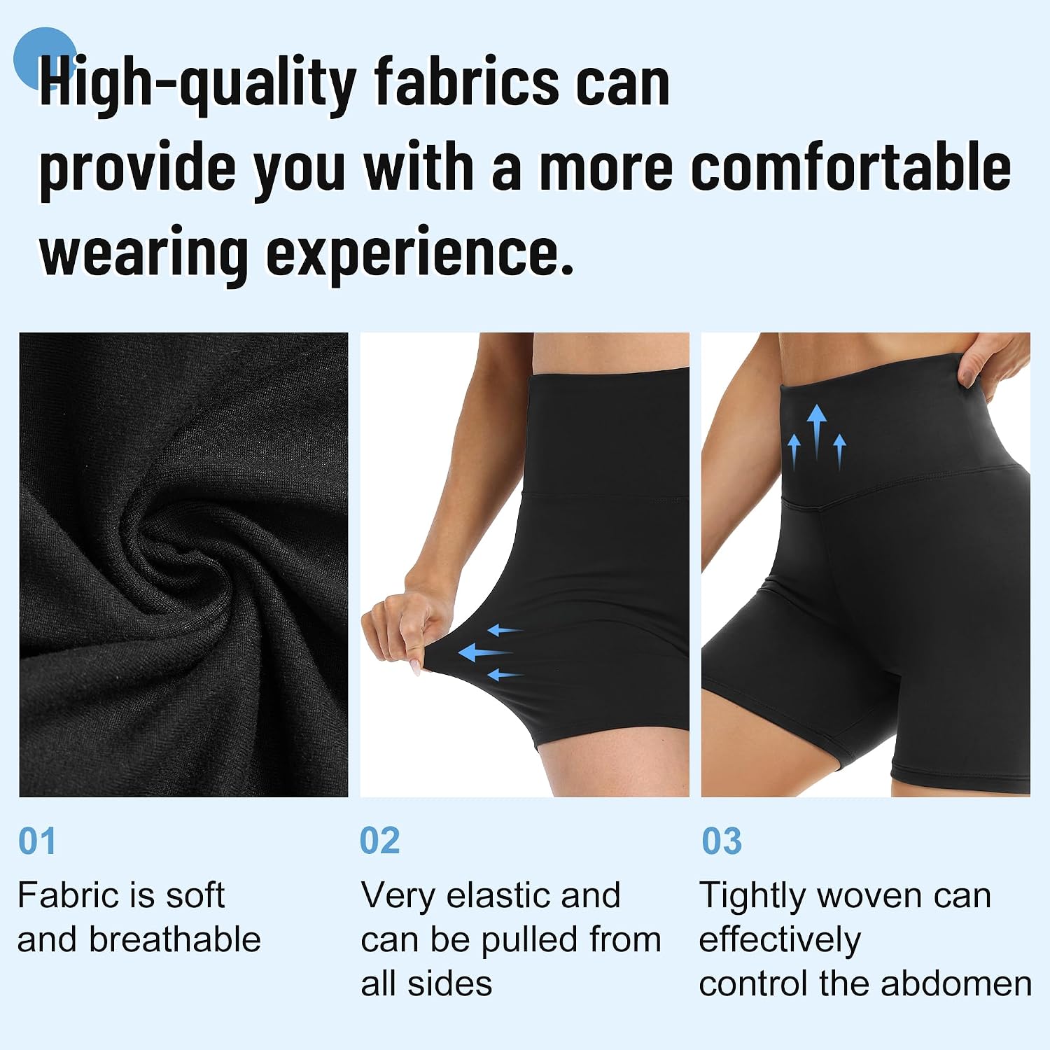 Thumbnail 2 de AMIYOYO Cycling Shorts Women 2 Pack: High Waisted Anti-Chafe Biker Shorts