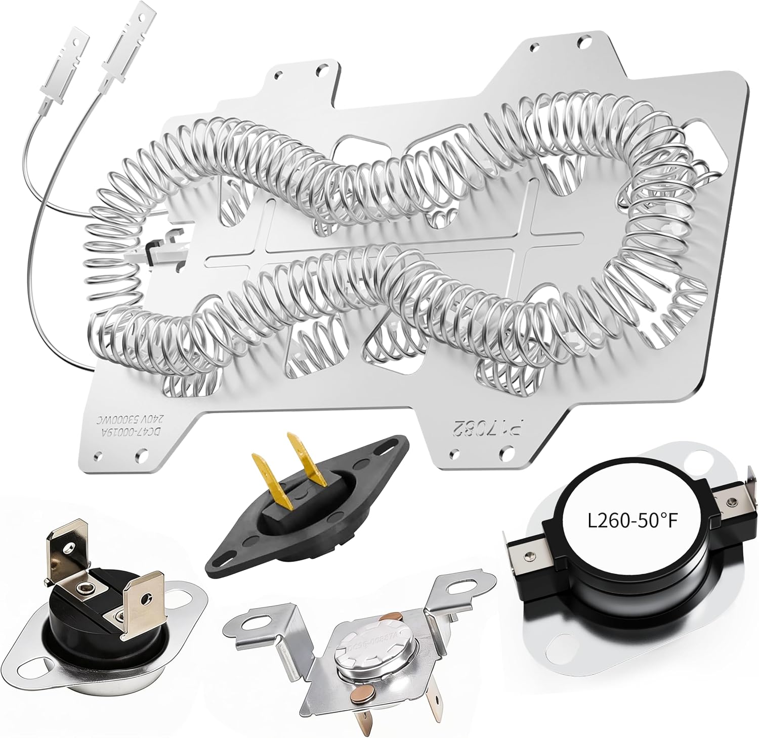 Detalle de Funmit DC47-00019A Dryer Heating Element Kit with Thermostat and Fuses