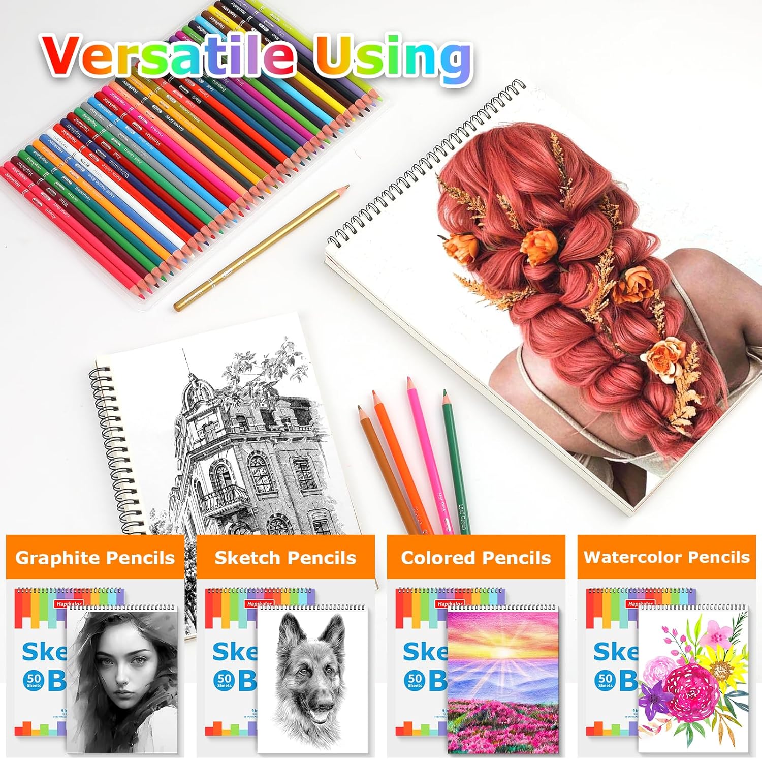 Detalle de 9 x 12 Sketch Book, 2-Pack — 50 Sheets Each, Spiral Bound, Acid-Free Paper