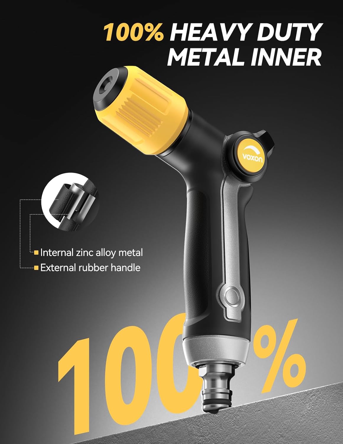 Thumbnail 1 de VOXON Metal Hose Pipe Spray Gun: Heavy‑Duty UK 3‑Pattern Sprayer with Thumb Flow Control
