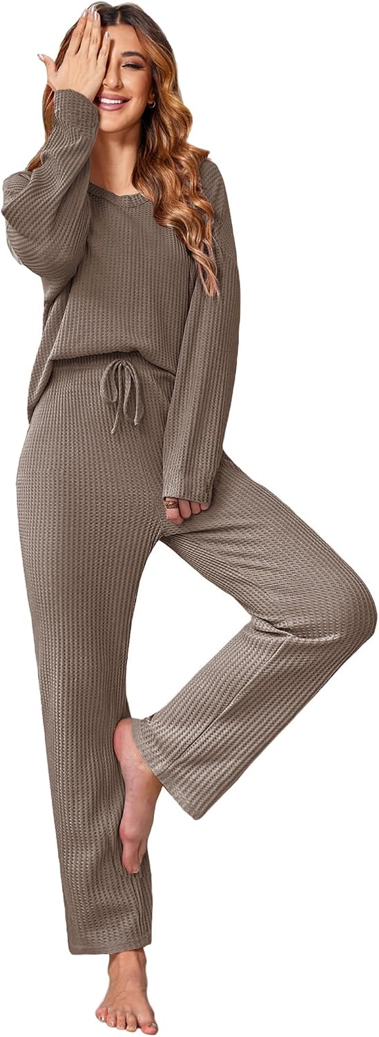 Detalle de Ekouaer Waffle Knit Pajama Set