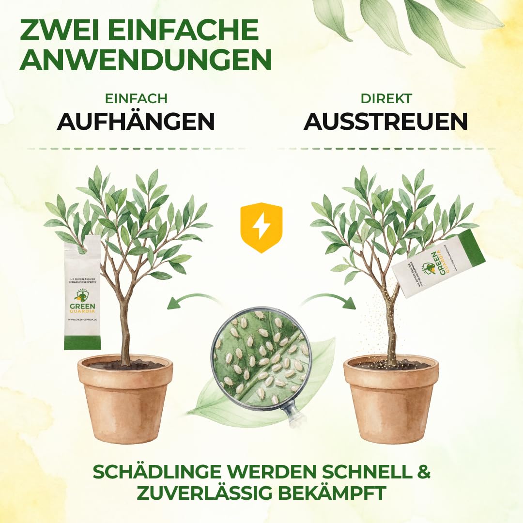 Thumbnail 5 de GREEN GUARDIA Power Raubmilben gegen Spinnmilben – 15 Tüten | Biologische Schädlingsbekämpfung für Zimmerpflanzen, Zierpflanzen und Cannabis