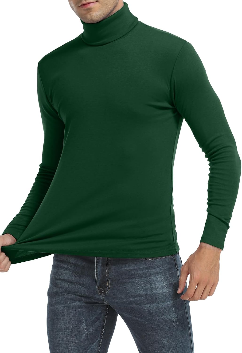 Detalle 2 de MLANM Men's Turtleneck Jumper — Slim Fit Roll Neck Long Sleeve