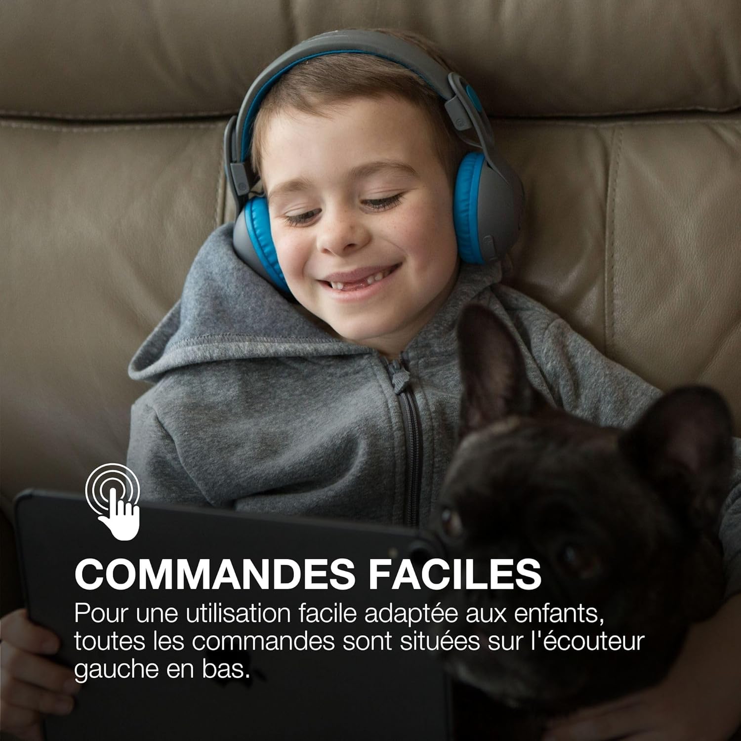 Thumbnail 5 de JLab JBuddies Studio 2 : casque Bluetooth pour enfants avec volume limité, micro intégré et mode partage