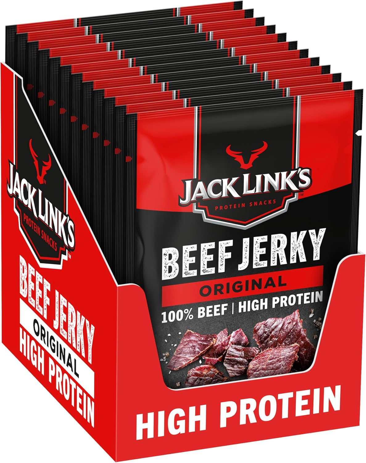Thumbnail 5 de Jack Links Beef Jerky pack de mélanges (12 x 25 g) – viande de bœuf séchée, riche en protéines
