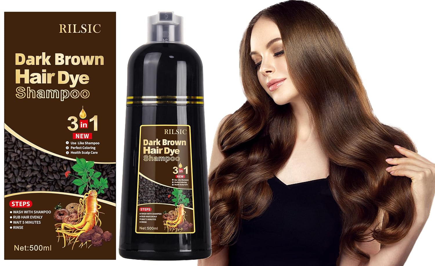 Thumbnail 3 de JELMOK Haarfärbeshampoo 500 ml 3in1 💇