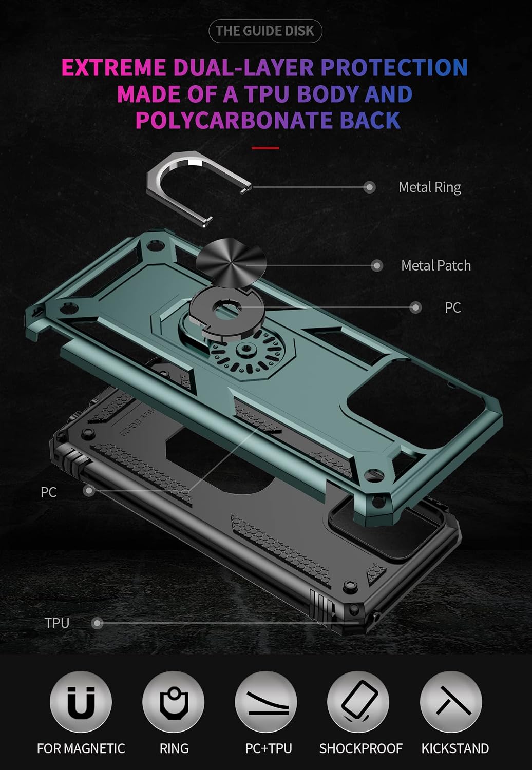 Thumbnail 4 de WVOZWWO Moto G Stylus 5G 2023 Case with Screen Protector and Ring Kickstand
