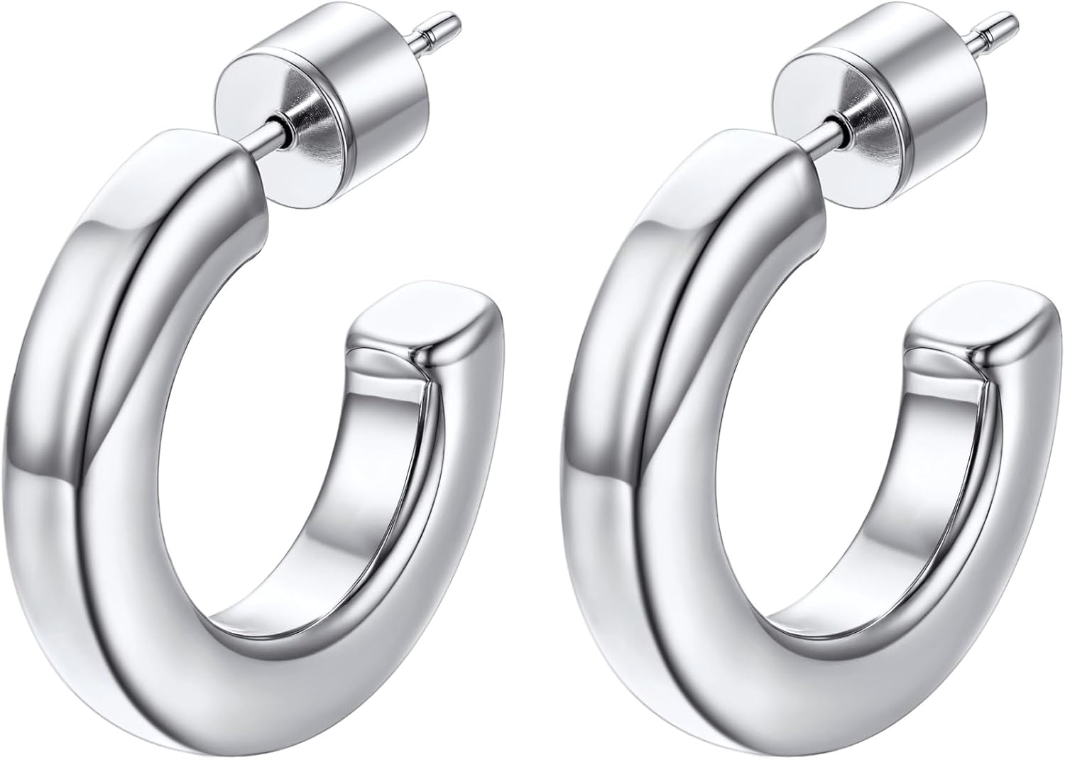 Detalle de Orecchini a cerchio PROSTEEL con colonna quadrata vuota (20/30/40/60/80 mm) in acciaio inox 316L
