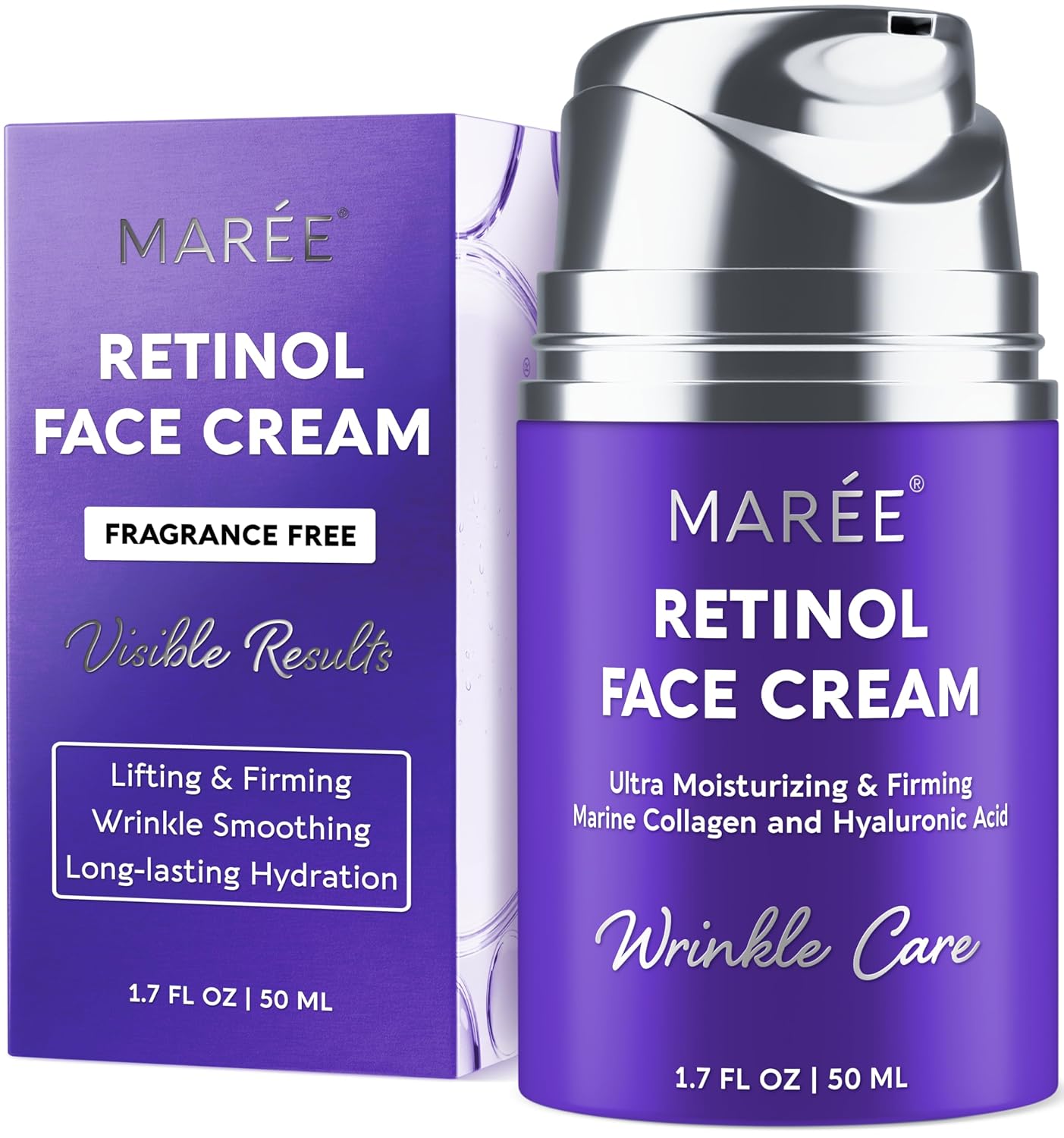 Detalle de MAREE Face Moisturizer – Retinol Cream with Hyaluronic Acid for Dry Skin