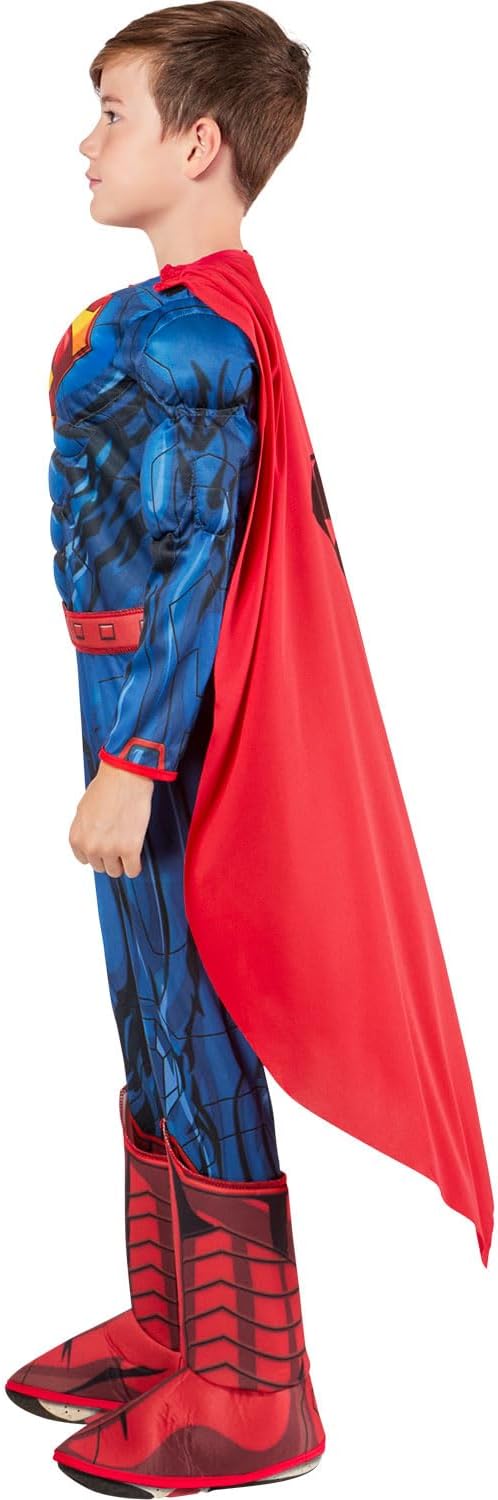 Thumbnail 2 de Rubies Boy's Superman Deluxe Costume, Padded Jumpsuit with Removable Cape