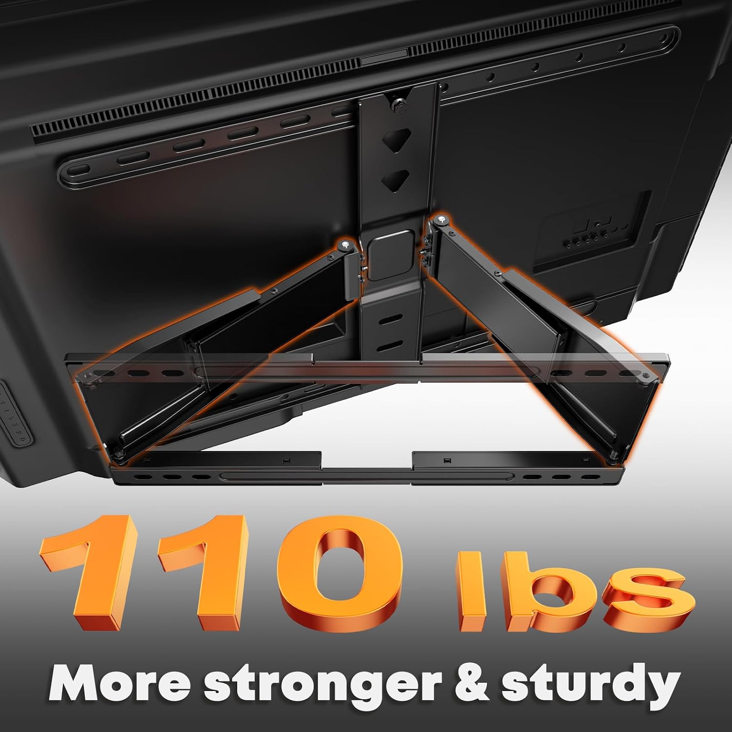 Detalle de TV-Wandhalterung 43–90 Zoll, bis 50 kg – Ultra-Slim, schwenk- und neigbar, 1,96 cm Wandabstand, VESA bis 600×400 mm