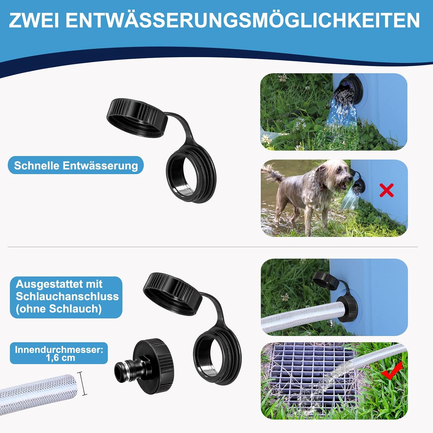 Thumbnail 4 de Ezilif Hundepool XXL – Faltbarer, rutschfester Planschbecken für Hunde (120 x 30 cm)