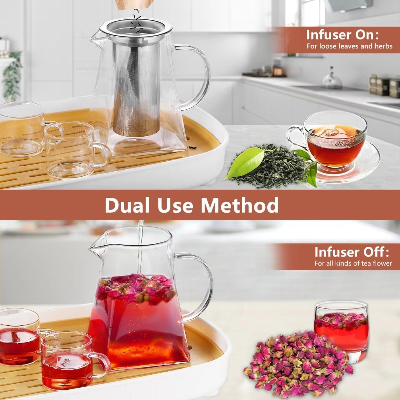Detalle de PluieSoleil Square glass teapot 750 ml
