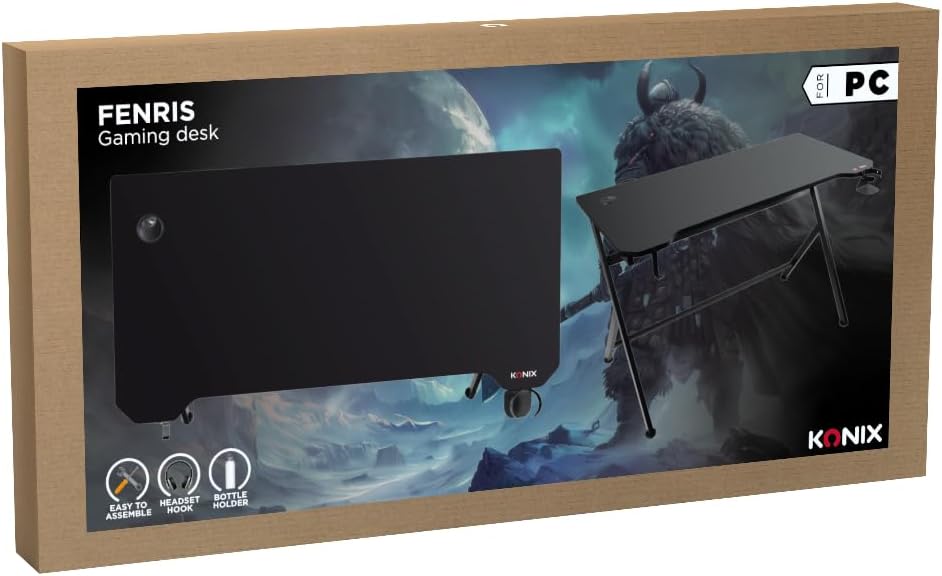 Thumbnail 5 de Konix Fenris Gaming Schreibtisch 120 x 60 x 78 cm – Y-Form, Holz & Metall