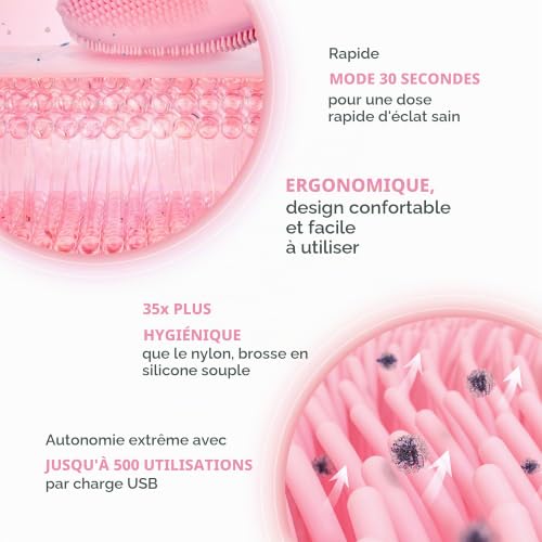 Detalle de FOREO LUNA 4 mini – Brosse nettoyante et massante visage en silicone, Pearl Pink