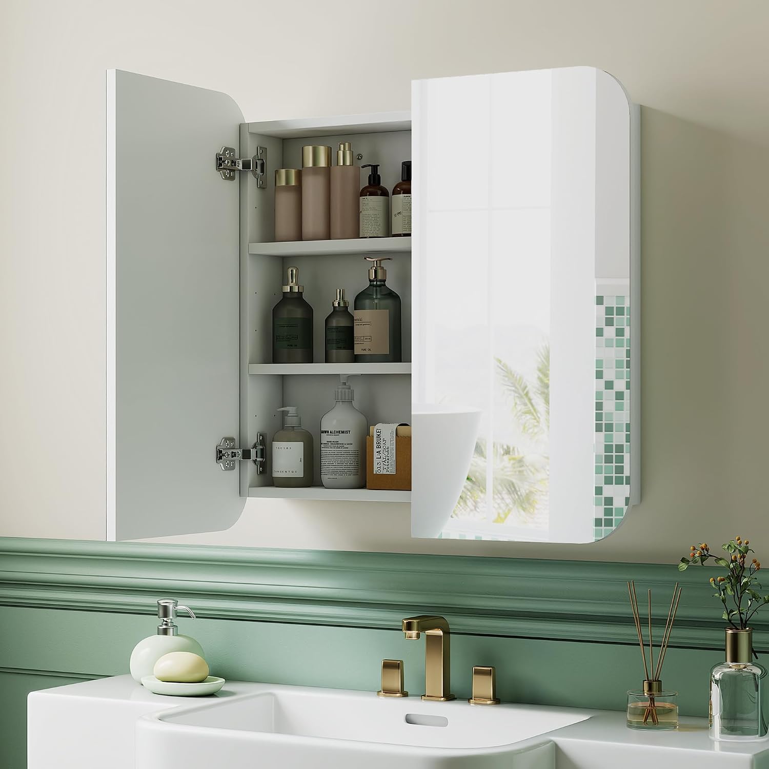 Detalle de HOMCOM Armario de Baño con Espejo 68x13x66