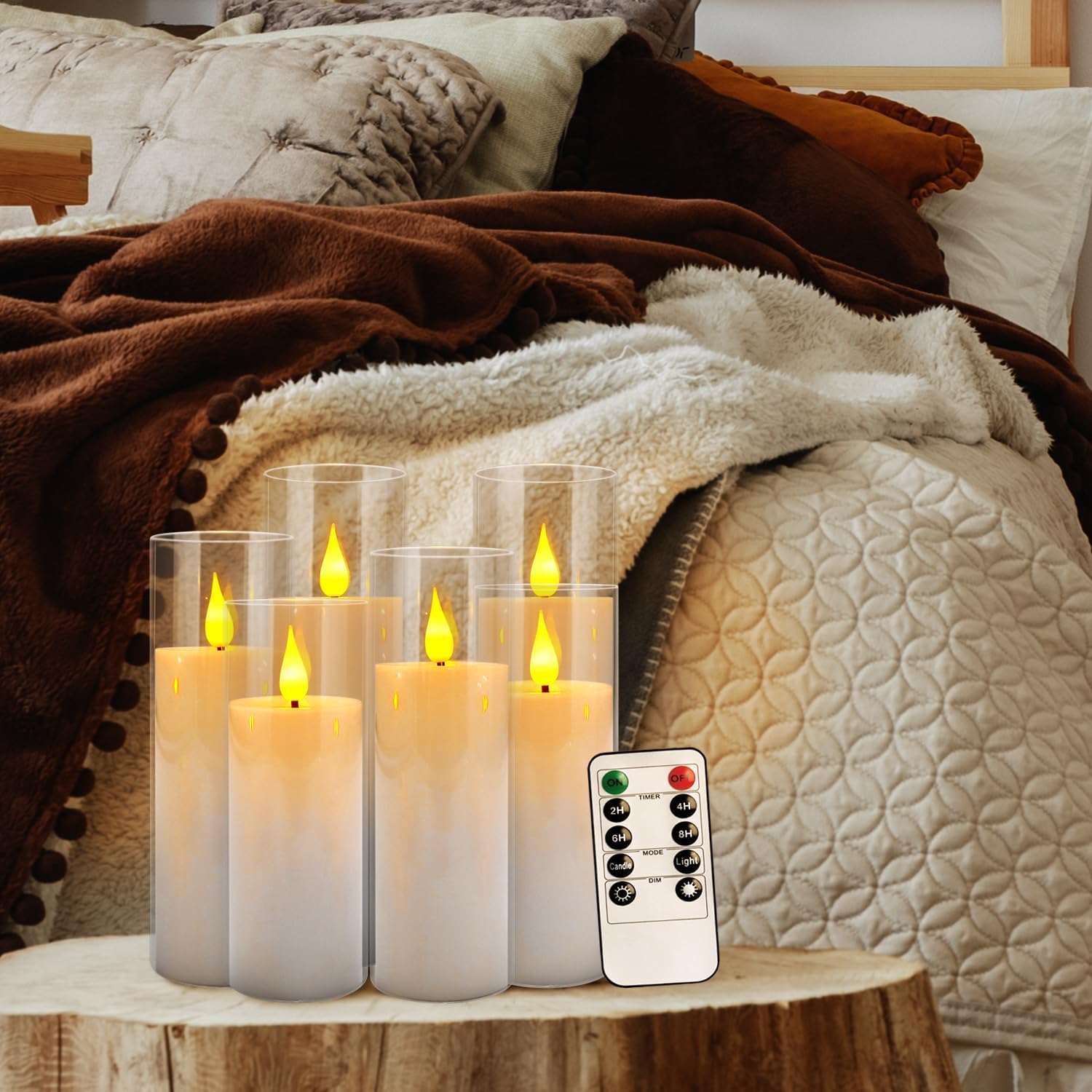 Detalle de CLTNIKET hi681 Acrylic LED Flameless Candles, 24-Pack with Remote Timer