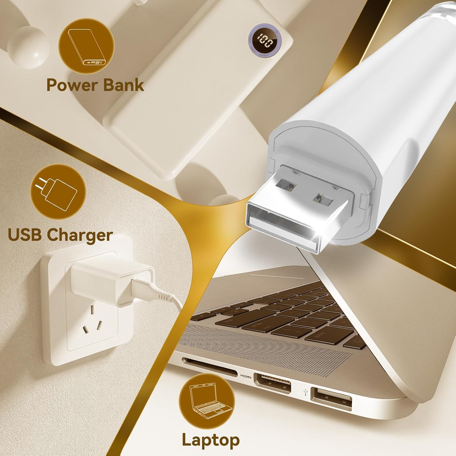 Detalle de KOBWA Luci per bottiglie con sughero: set multicolore ricaricabile USB, 16 pezzi