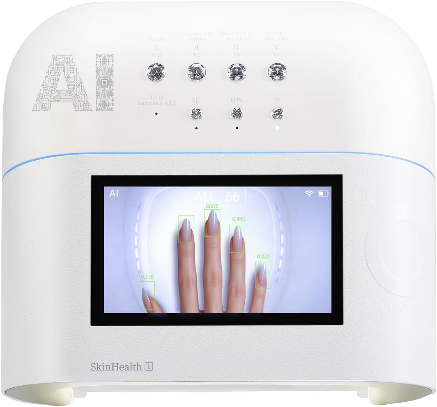 Detalle de O NAIL AI Health Best Nail Lamp-O Precision Scan (2-in-1 AI Computer & Gel Dryer) with HD Live-View Screen, 109 LEDs