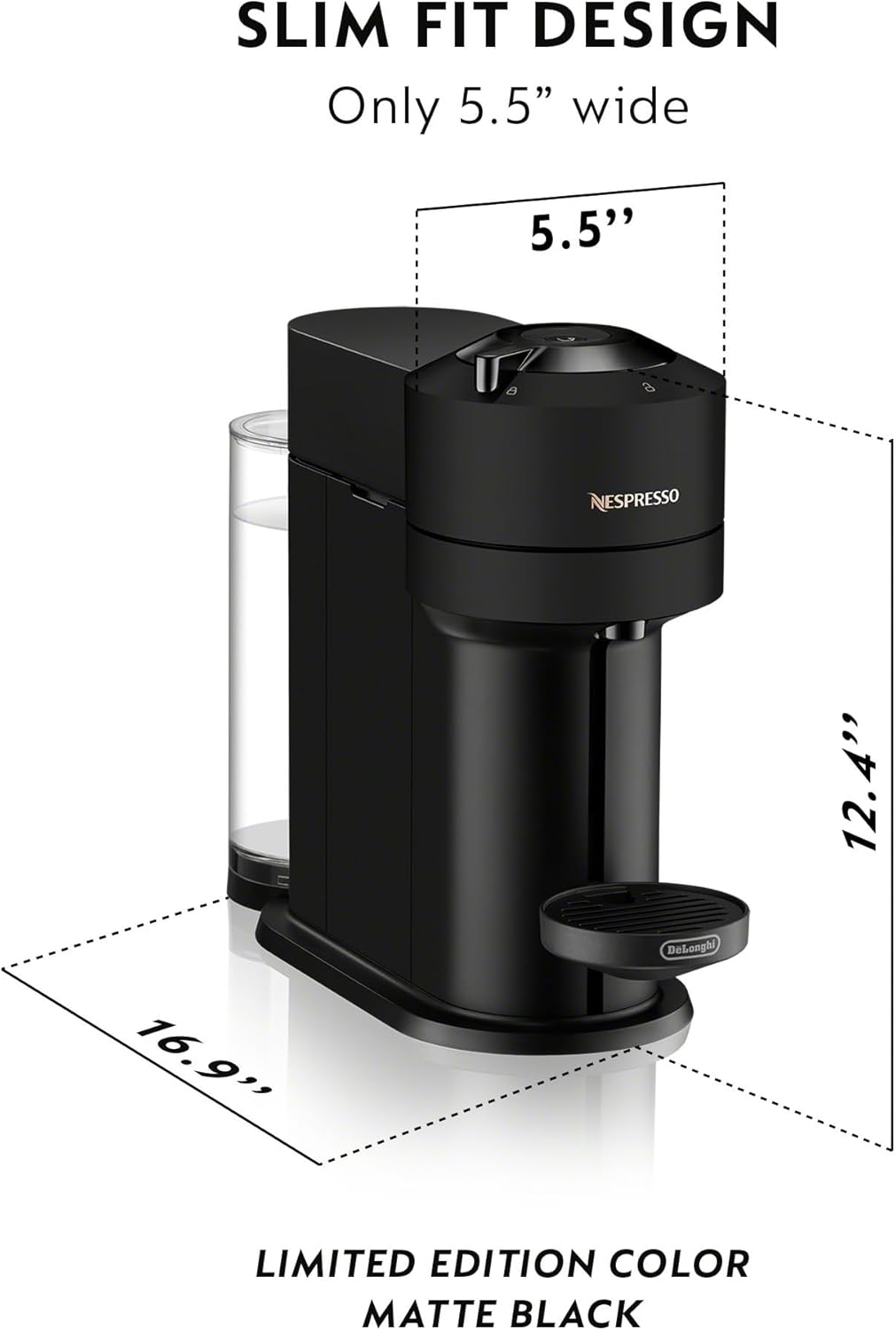 Thumbnail 1 de Nespresso Vertuo Next Coffee and Espresso Maker by De'Longhi, Matte Black