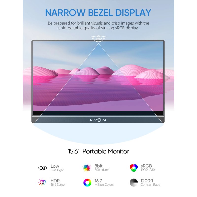 Thumbnail 1 de Arzopa A1 Gamut monitor portátil 15,6" FHD 1920×1080