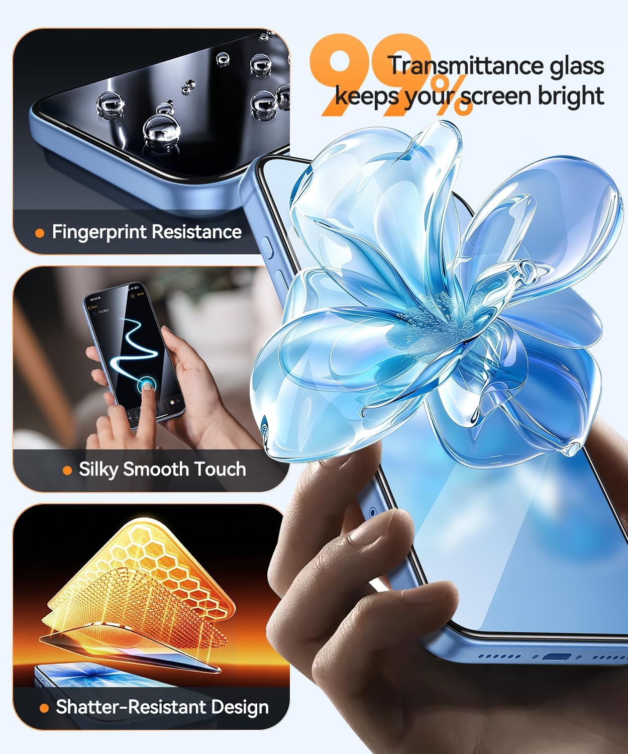 Thumbnail 5 de CANSHN iPhone 17 Glass Screen Protector, 2-Pack, 9H, One-Step Install