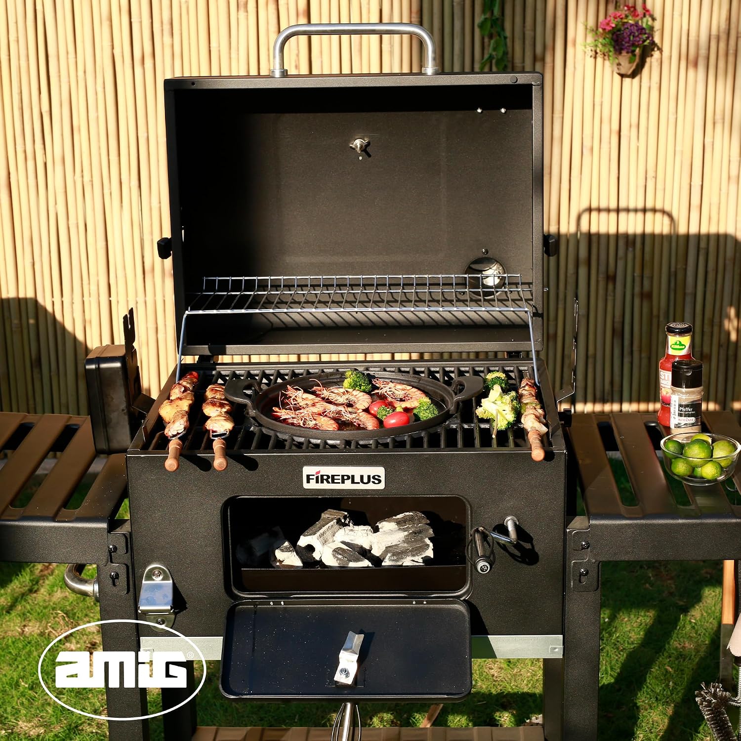 Detalle 2 de Amig Fireplus Barbacoa Portátil de Carbón 🍖