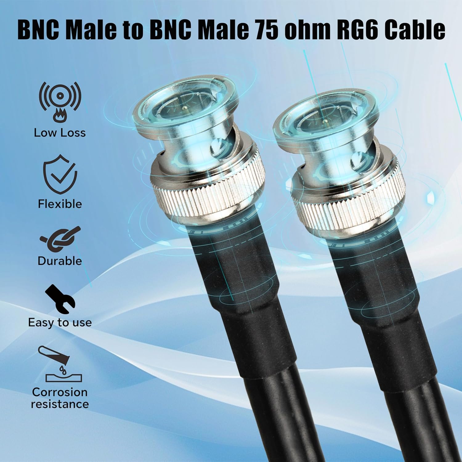 Thumbnail 2 de Boobrie 15M BNC SDI Cable 75 Ohm RG6: A practical 15-metre extension for CCTV and 3G-SDI setups